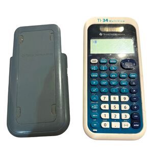 Texas Instruments Calculator TI-34 MultiView Blue White Scientific TESTED WORKS